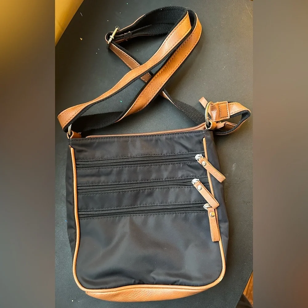 Elegant Black and Brown Men's Messenger Bag